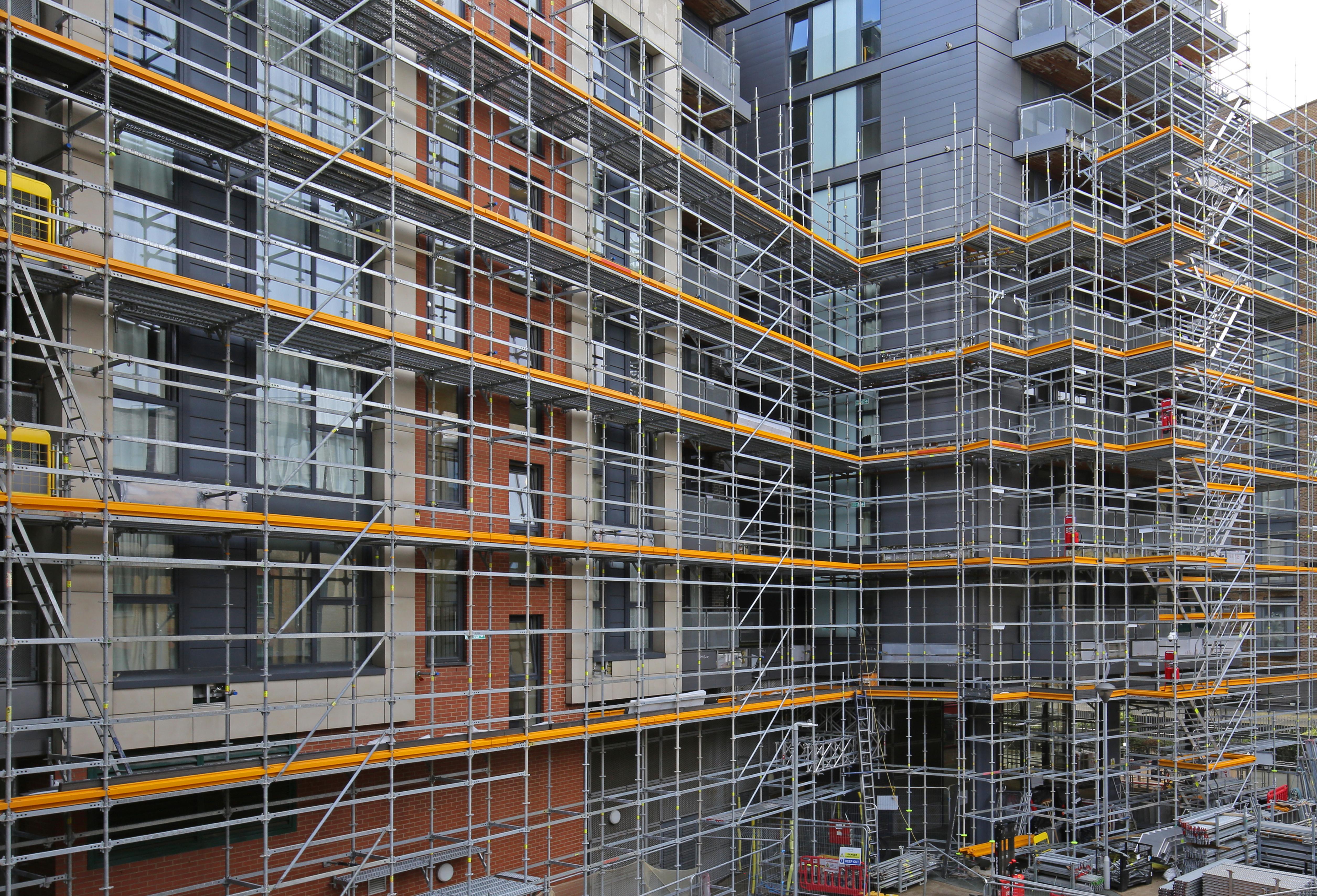 Scaffolding used on Payne Road.